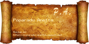 Poparadu Anetta névjegykártya
