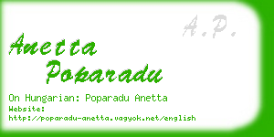 anetta poparadu business card